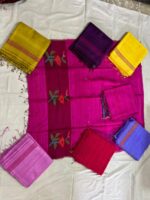 Original Resam Silk Linen Jamdani  Saree - Image 5
