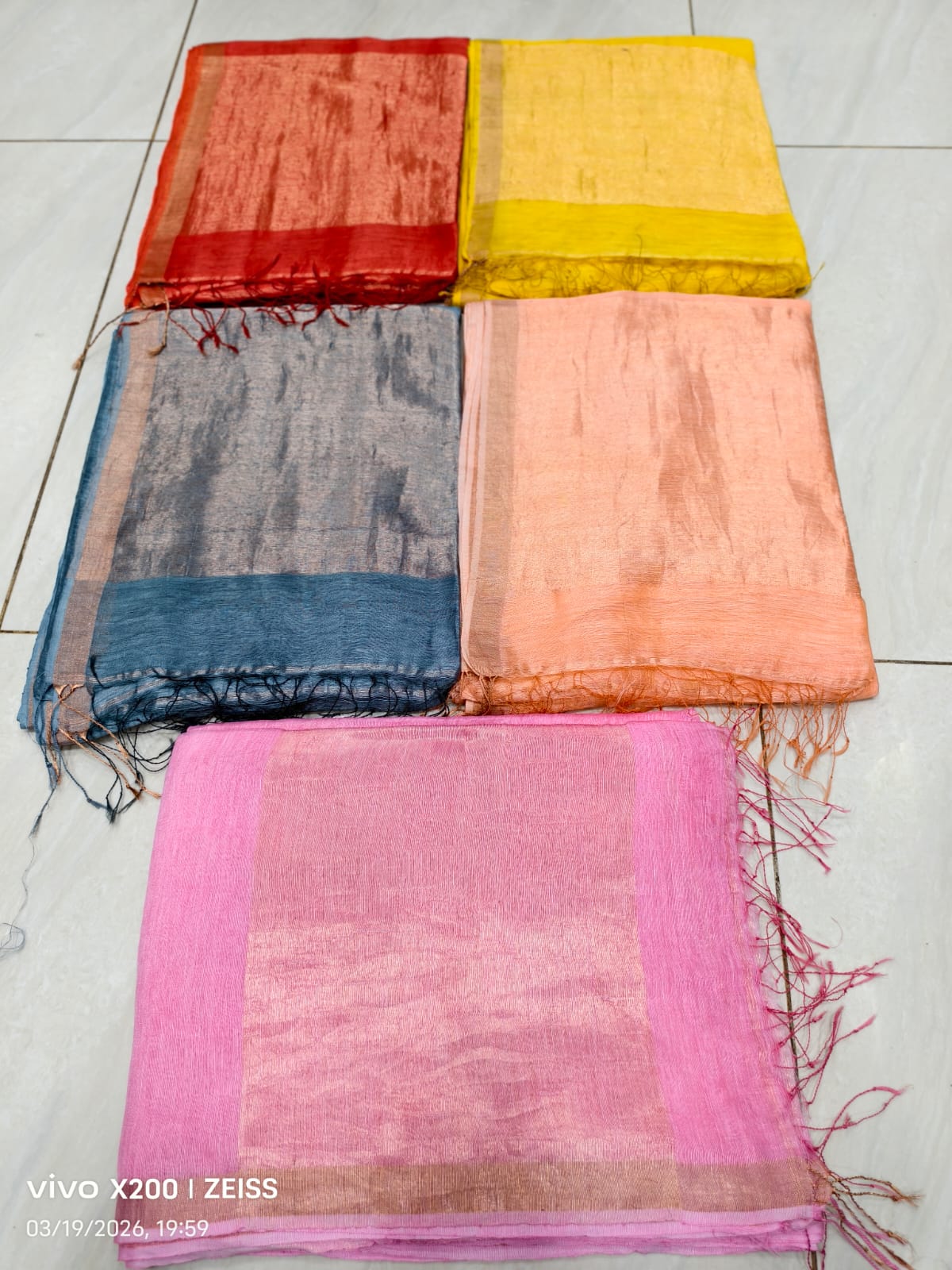 All Original Reshom Jayasree Linen Saree - Image 1