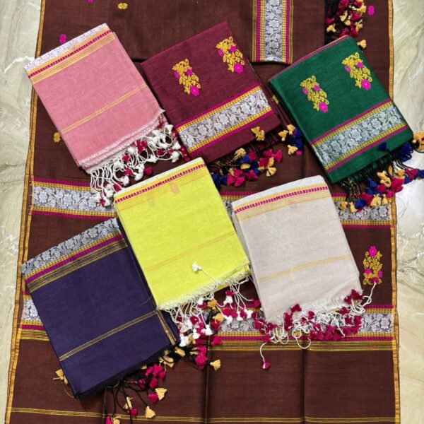 Original joyshri lilen with maslite Saree