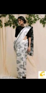 Primium Quality Linen Ikkat Design Saree
