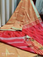 Primium Quality Linen Ikkat Design Saree - Image 3