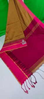 One side temple border cotton silk handloom Saree - Image 6