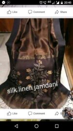 Silk lilen handloom saree - Image 3