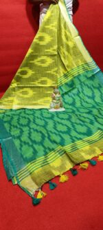 Primium Quality Linen Ikkat Design Saree - Image 7