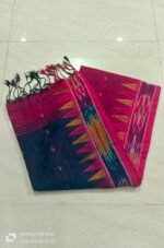EXCLUSIVE PURE COTTON BOTH SIDE TEMPLE & IKKAT DESIGN BORDER SAREE - Image 5