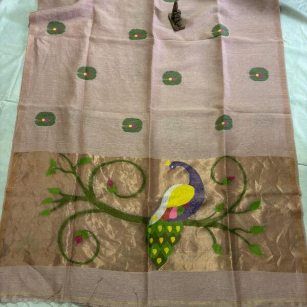 Original Resam Silk Linen Jamdani  Saree