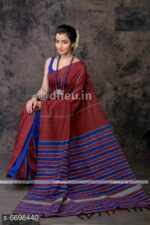 EXCLUSIVE PRIMIUM  QUYALITY KHESH KHADI COTTON SAREE - Image 11