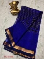 Semi Tassar Silk Mini Box Middle Chek Design & Mini Temple Border Saree - Image 7