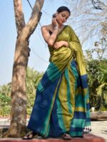 Rainbow Khadi Khadi Cotton Saree - Image 6