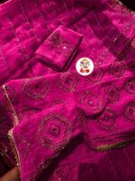 Kardana Hand Ari & Original Mirror Work On Semi Hard Dhakai Jamdani Saree - Image 18