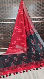Primium Quality Linen Ikkat Design Saree - Image 15
