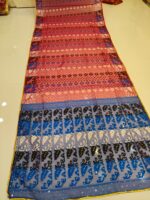 Hand Ari & Original Mirror Work On Semi Hard Dhakai Jamdani Saree - Image 17