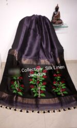 Silk lilen handloom saree - Image 23