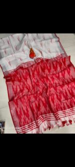 Primium Quality Linen Ikkat Design Saree - Image 20