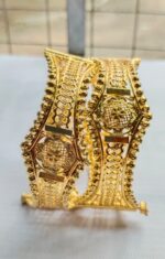 Gold-Plated Intricate Filigree Hinged Bangles  250 (Chur) - Image 5