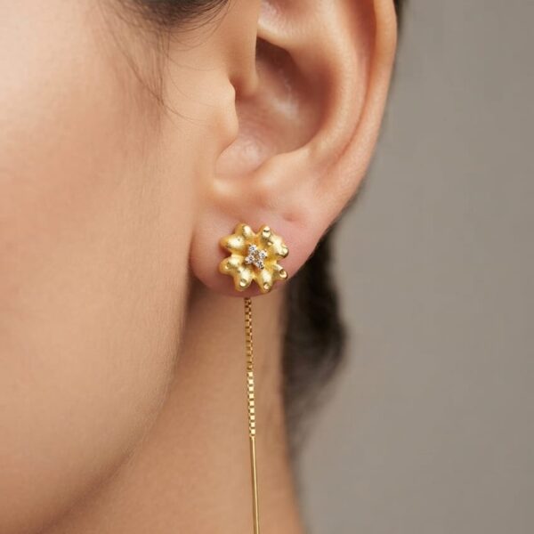 Dainty Floral Chain Earring (kaner) 120