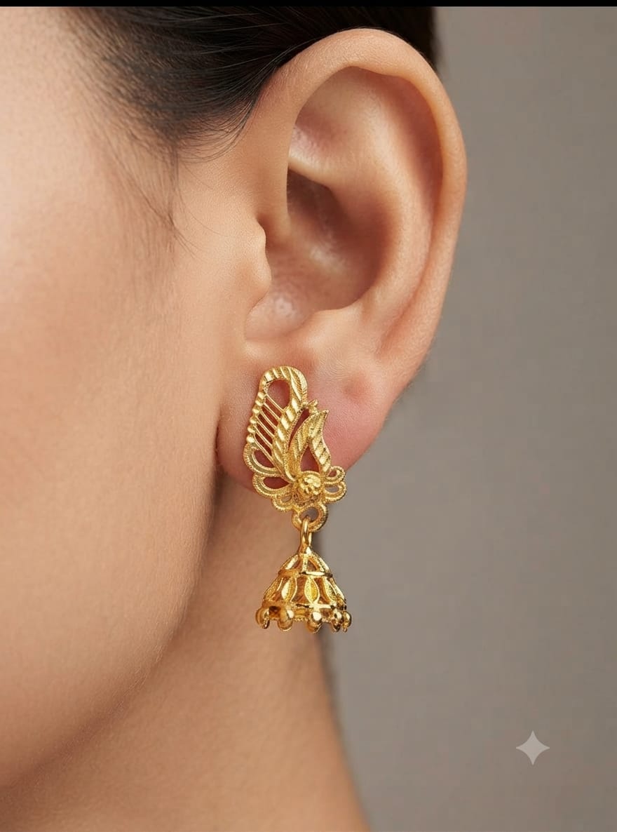 earring 40 (1) Small Mayur Pankh Earring (kaner) 40 - Image 1