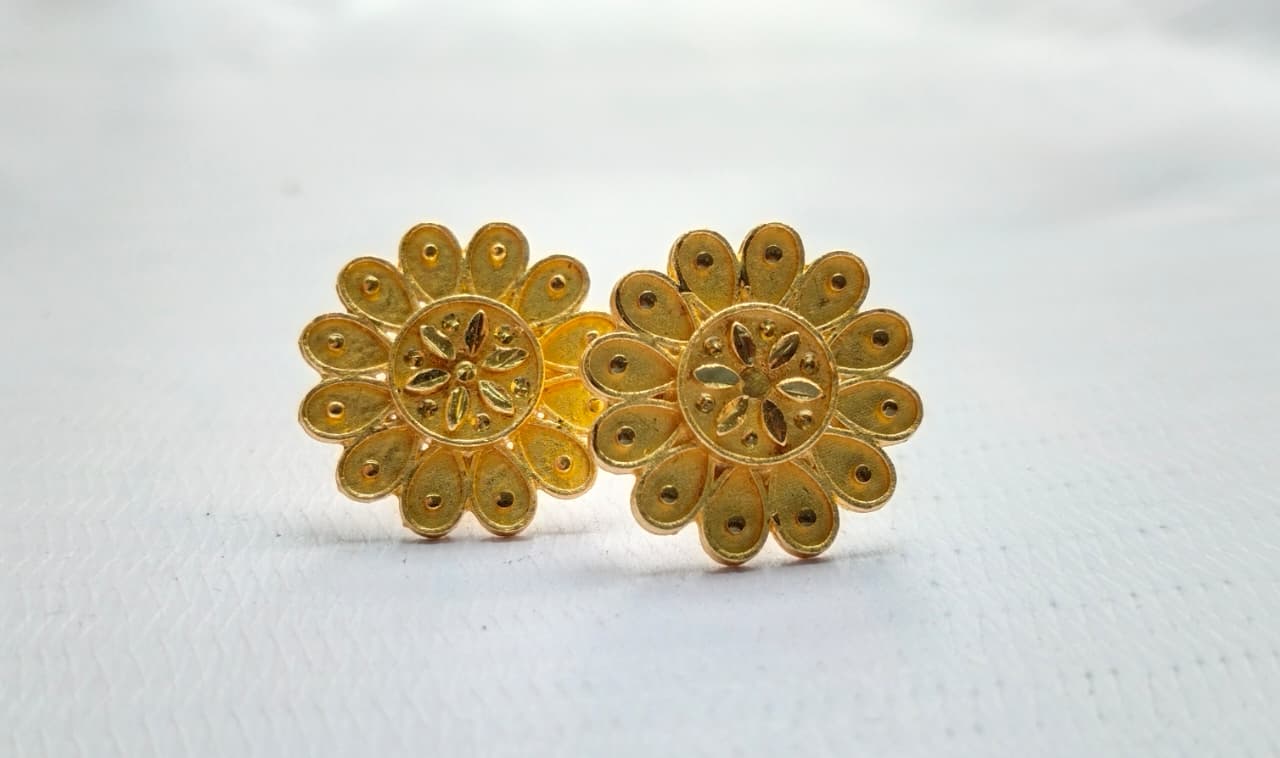 earring 70-1 (2) Flower Top Earring (kaner)70 - Image 1